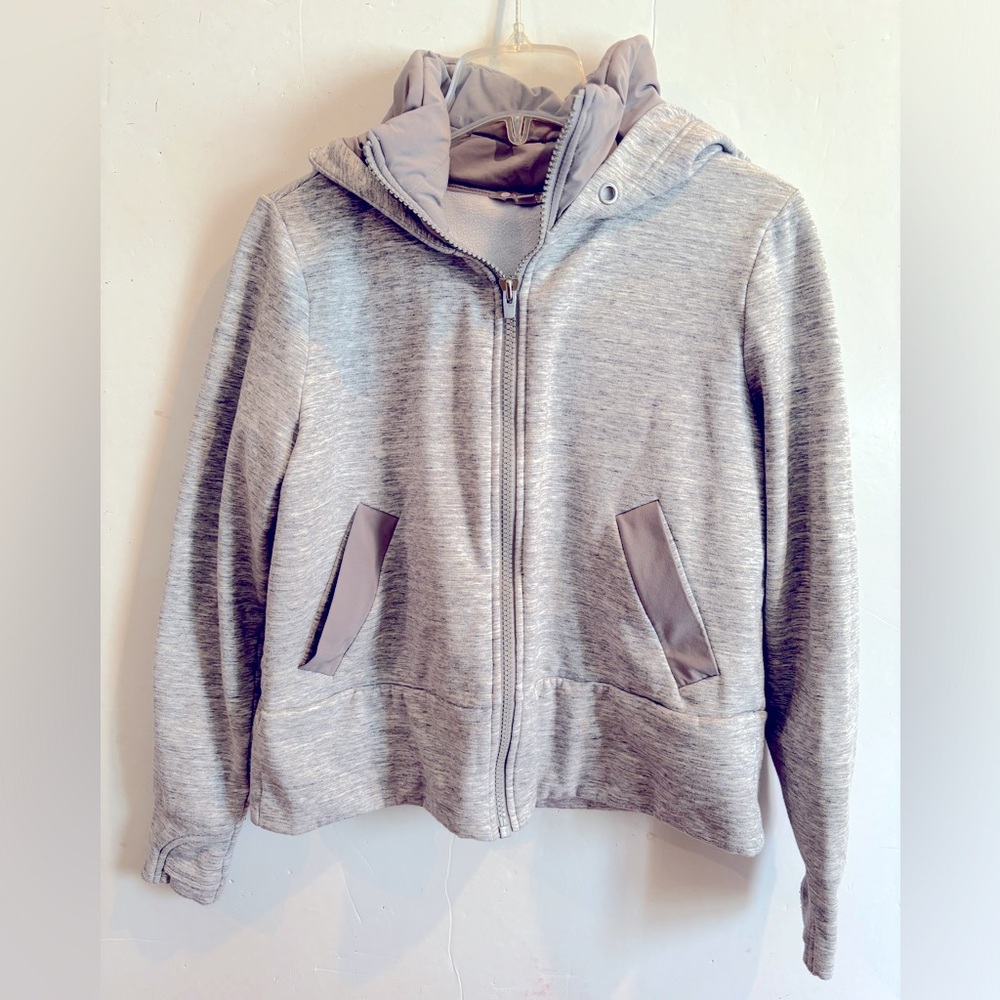 ATHLETA Med Gray Zip-Up Hoodie